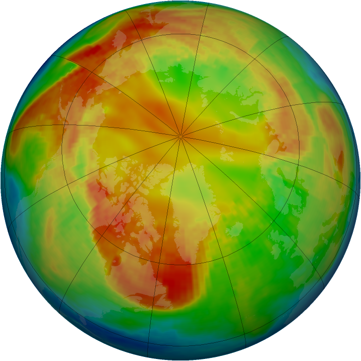 Arctic ozone map for 16 February 2004